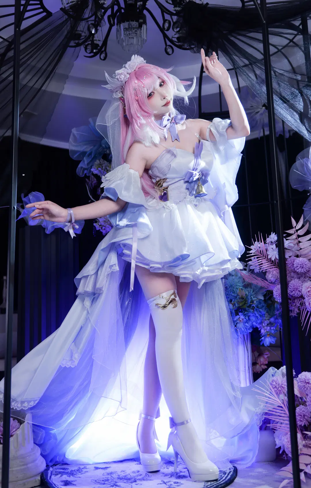 【エリシア コスプレ】『崩壊3rd』花間の頌歌（Hymn of Flowers）花嫁スタイルの鳥かご夢幻撮影 - 云离饱饱 - 9枚目