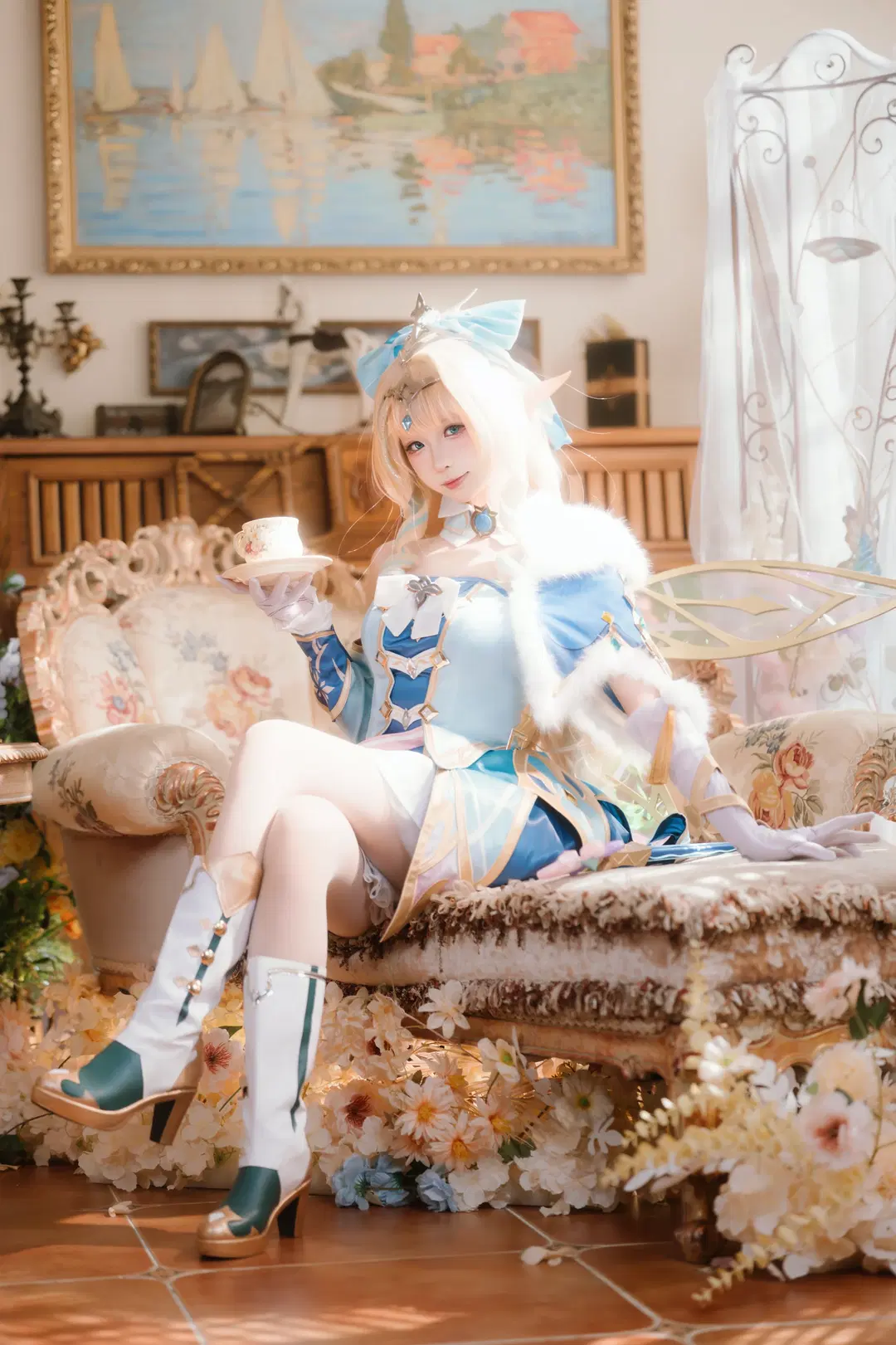 原神, cosplay, 二次元摄影, 白丝, 薇斯纳cos