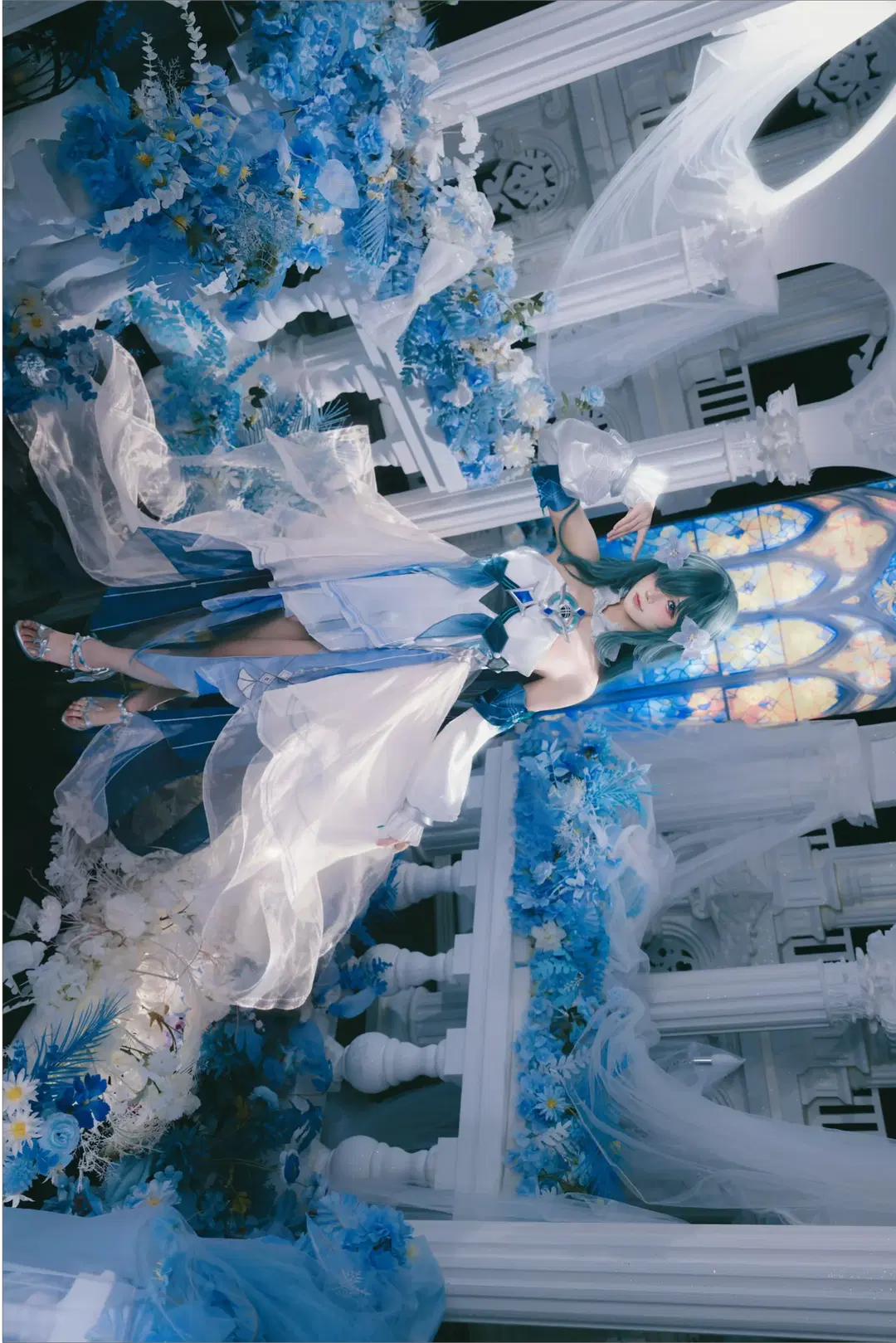 [Vodyanitsa cos] Genshin Impact Singer of the Deep: An Aesthetic Collision of Flower Seas and Mirrored Reflections by X.Pu📷 - Image 3