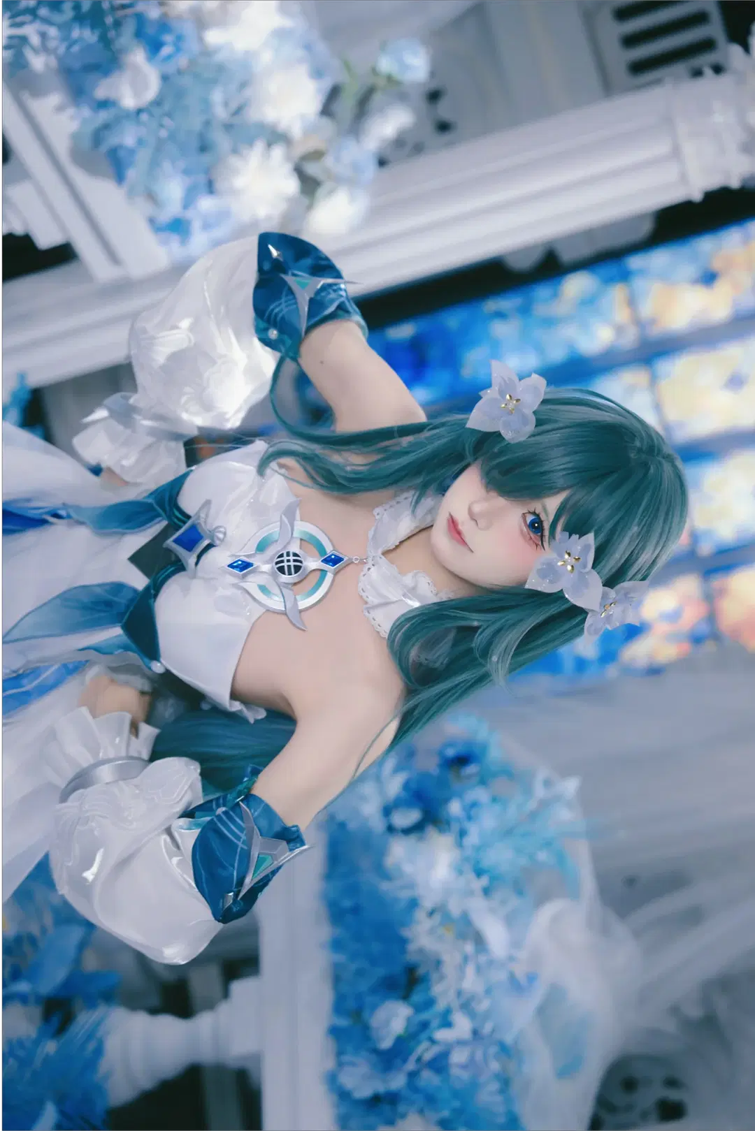 [Vodyanitsa cos] Genshin Impact Singer of the Deep: An Aesthetic Collision of Flower Seas and Mirrored Reflections by X.Pu📷 - Image 5
