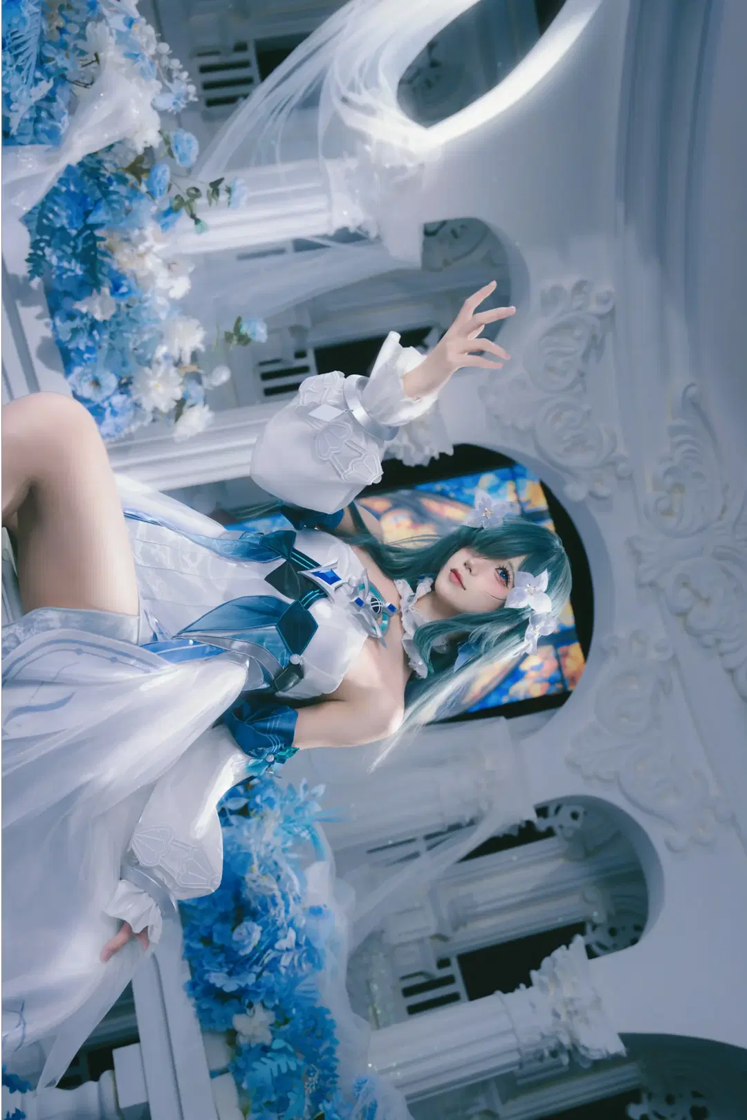 [Vodyanitsa cos] Genshin Impact Singer of the Deep: An Aesthetic Collision of Flower Seas and Mirrored Reflections by X.Pu📷 - Image 6