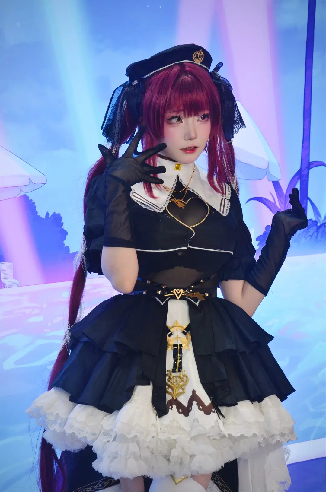 【宝鐘マリン コスプレ】BW2026現地の赤髪船長、こだわり満載のモノトーンドレス - 北境不忘 - 2枚目