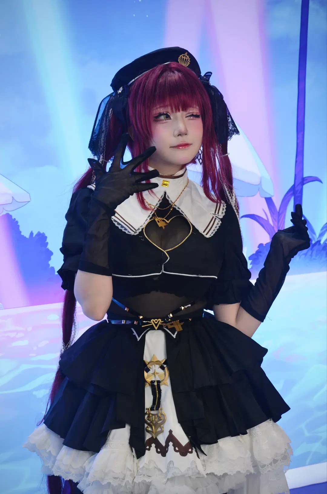 【宝鐘マリン コスプレ】BW2026現地の赤髪船長、こだわり満載のモノトーンドレス - 北境不忘 - 3枚目