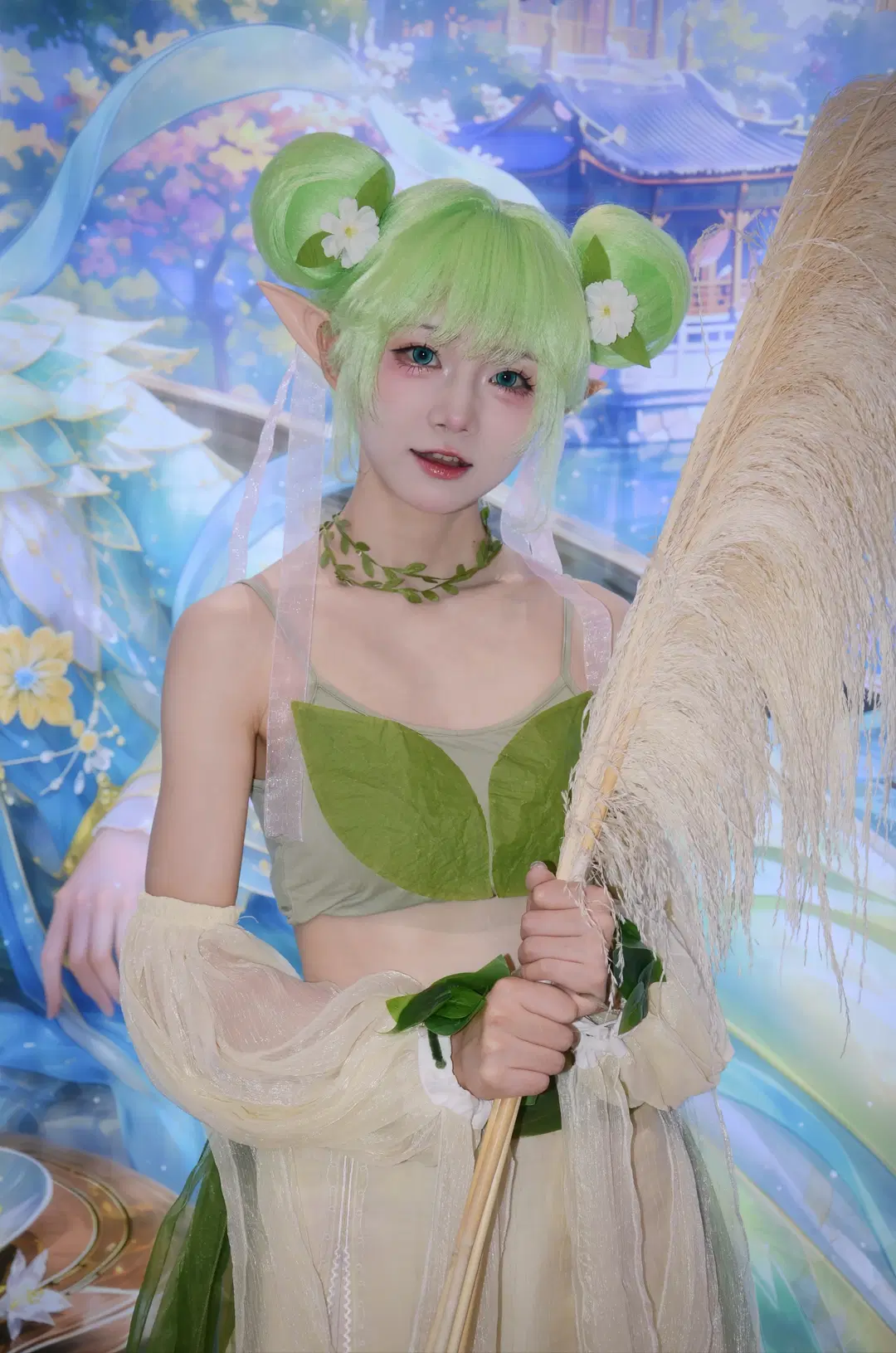 【葭月花霊コスプレ】『咲庭～ひとりの花商い～』ブースに舞い降りた緑の妖精 - 北境不忘 - 3枚目