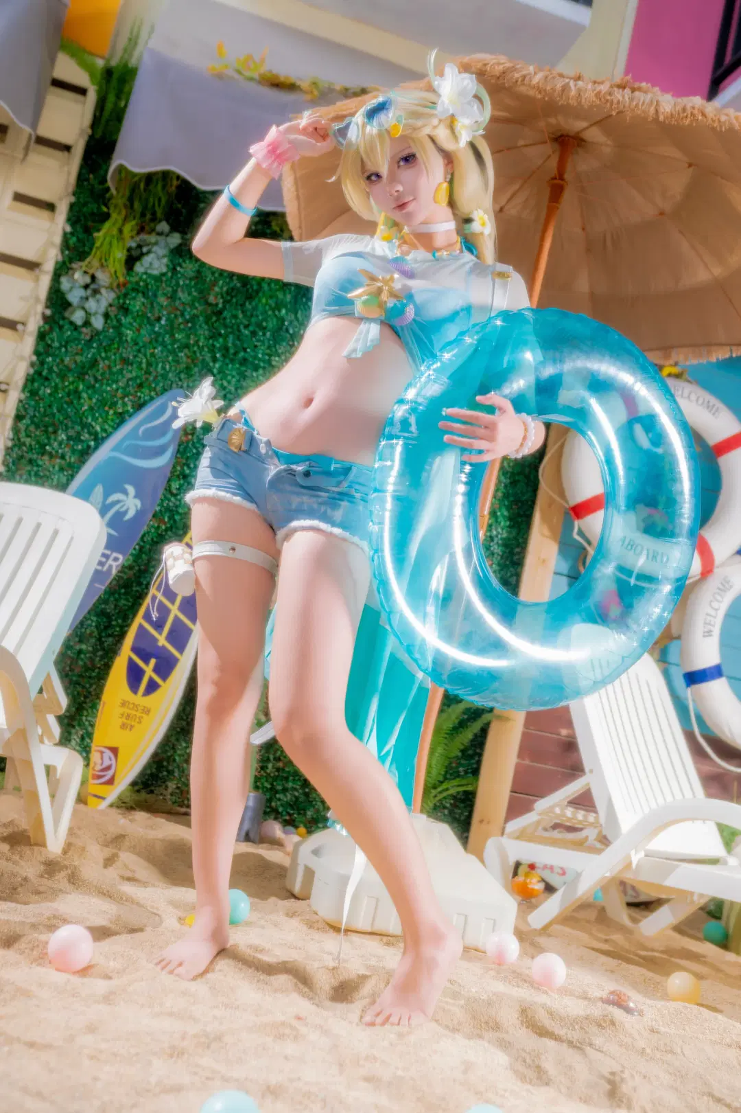 【琳奈cos】鸣潮夏日海滩的清凉打开方式 - 静水 - 第2张