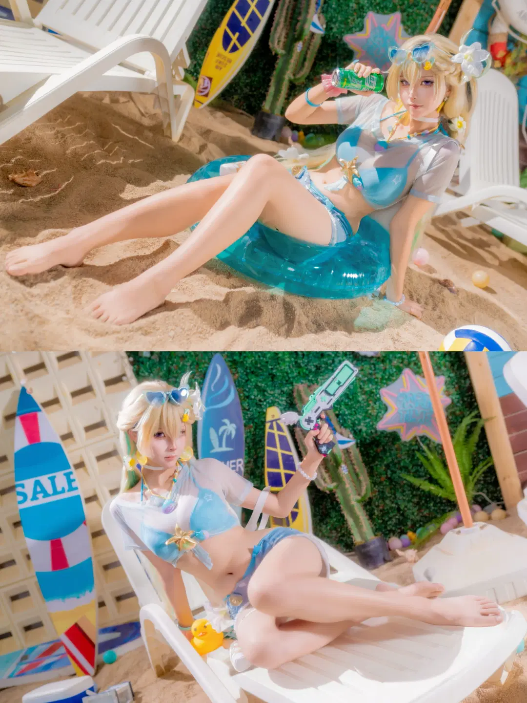 【琳奈cos】鸣潮夏日海滩的清凉打开方式 - 静水 - 第5张