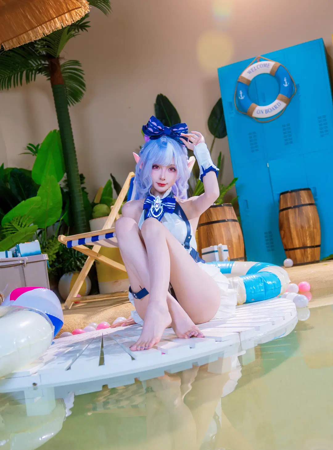 【ビビアン コスプレ】『ゼンレスゾーンゼロ』夏のビーチで体験するエルフ耳のひととき - 虹白白 - 2枚目