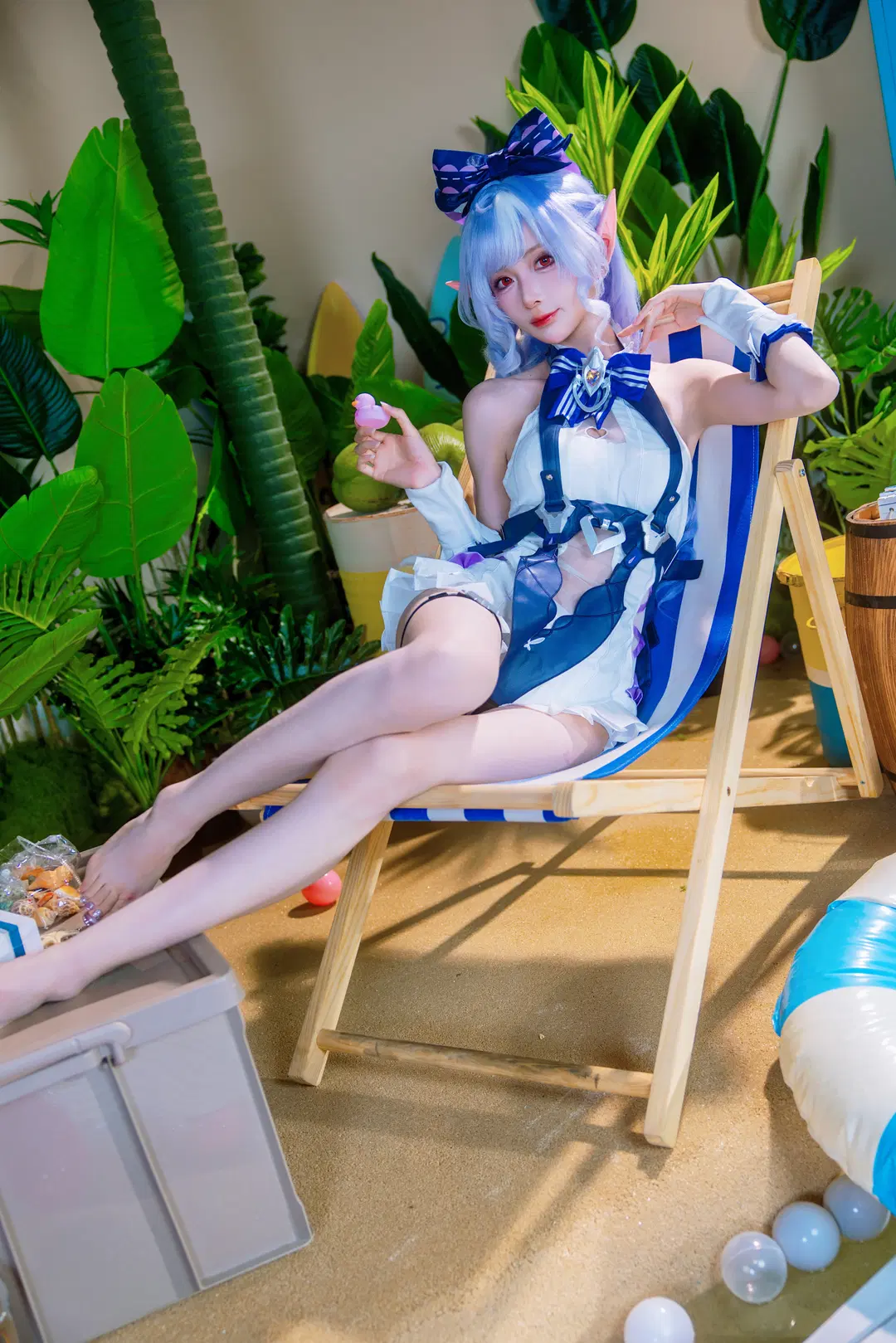 Zenless Zone Zero, Vivian cosplay, Elf ears, Summer cosplay, Beach photo shoot