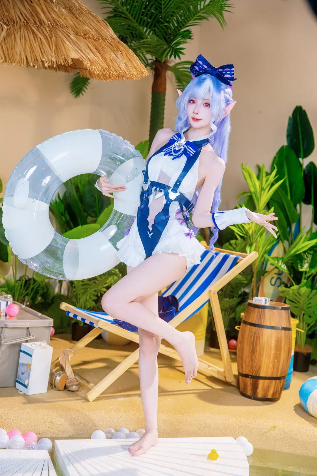 【ビビアン コスプレ】『ゼンレスゾーンゼロ』夏のビーチで体験するエルフ耳のひととき - 虹白白 - 4枚目