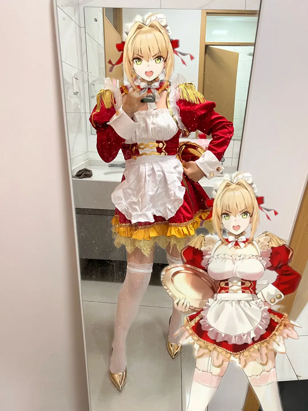 【尼禄cos】FGO罗马第一女仆装试衣