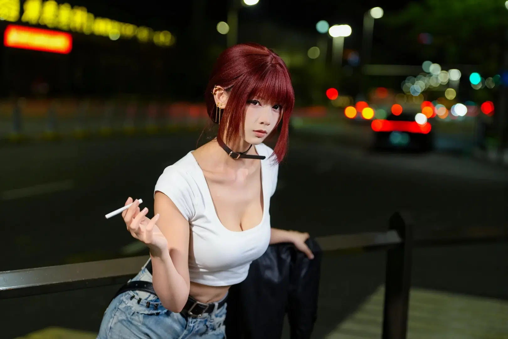 山田小姐cos 深夜便利店後門的吸菸街拍 - 新_ - 第6張
