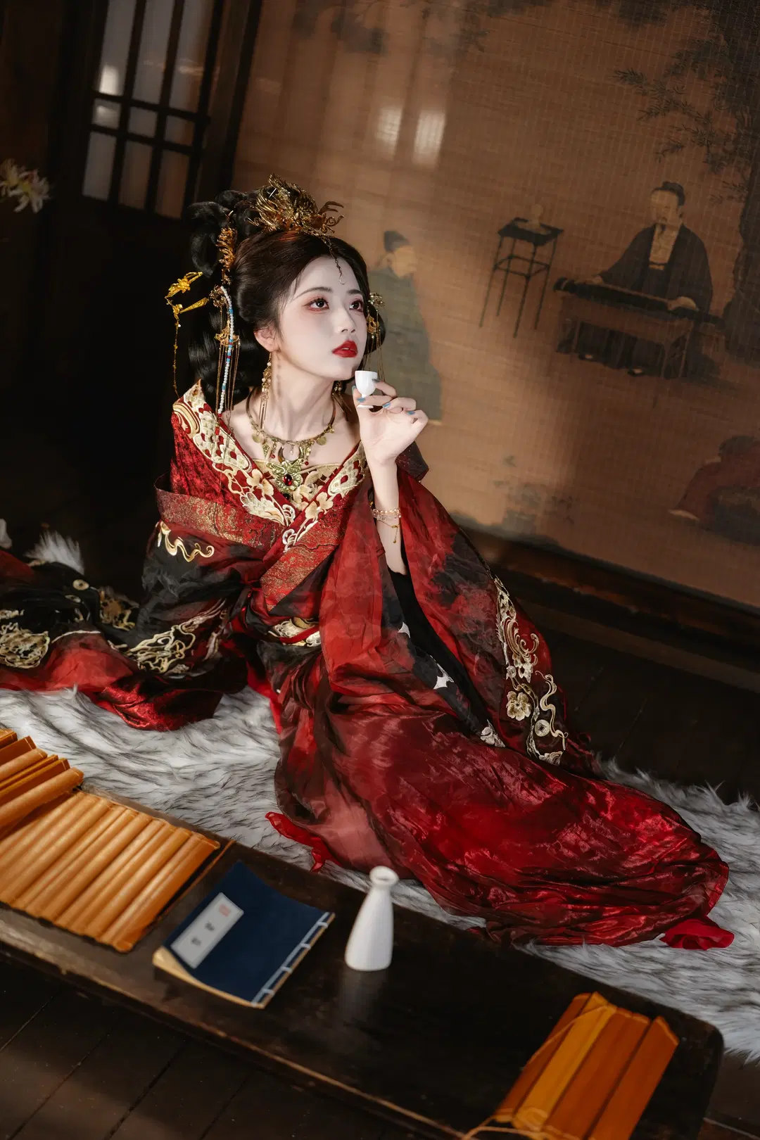 cosplay, 古风写真, 国风美学, 古装造型, 红衣女帝