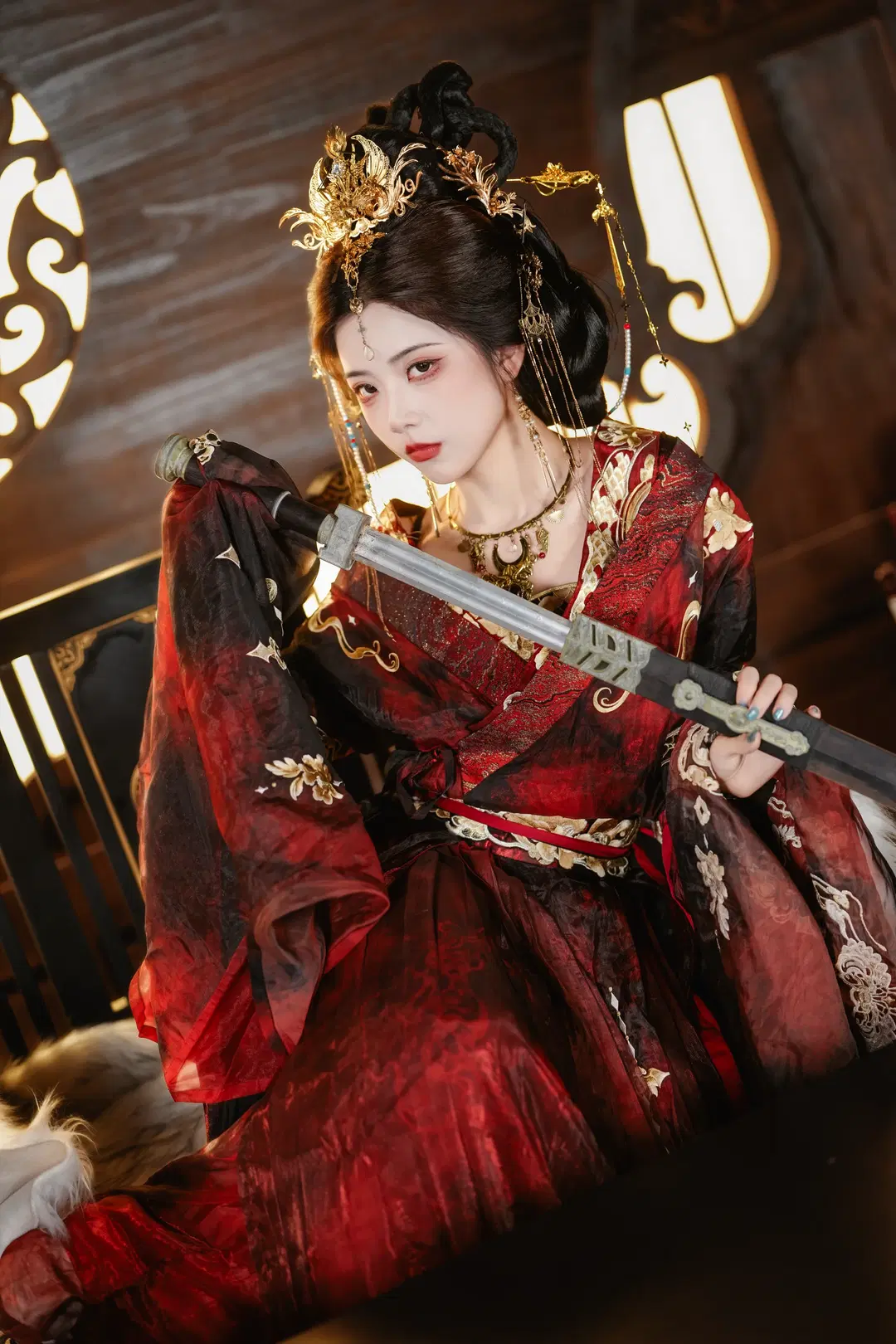 红黑金古风造型，仗剑提笔体验女帝的日常 - 新_ - 第9张