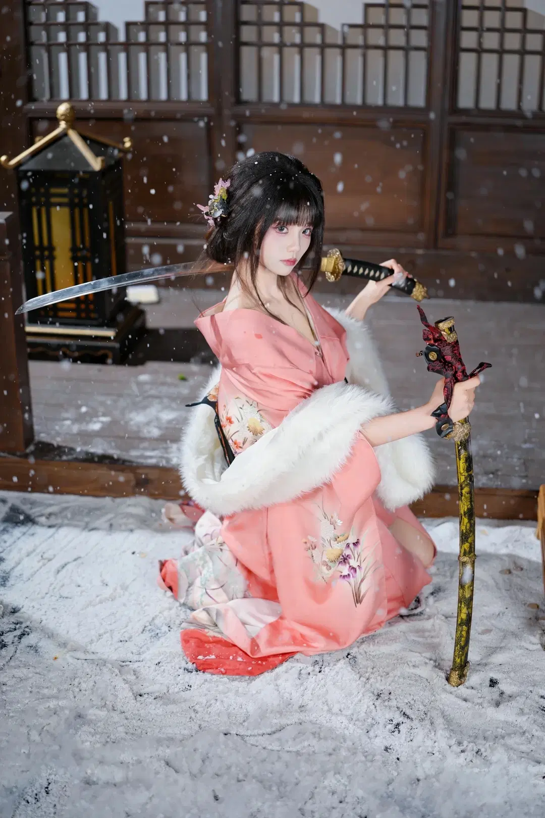 粉衣木屐雪中独行，这套和风古装写真的清冷感拉满 - 新_ - 第10张