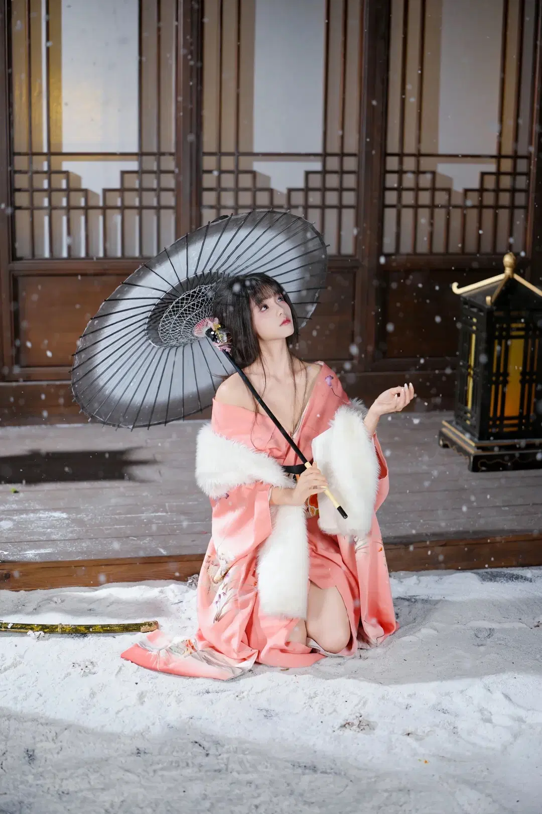 粉衣木屐雪中独行，这套和风古装写真的清冷感拉满 - 新_ - 第11张