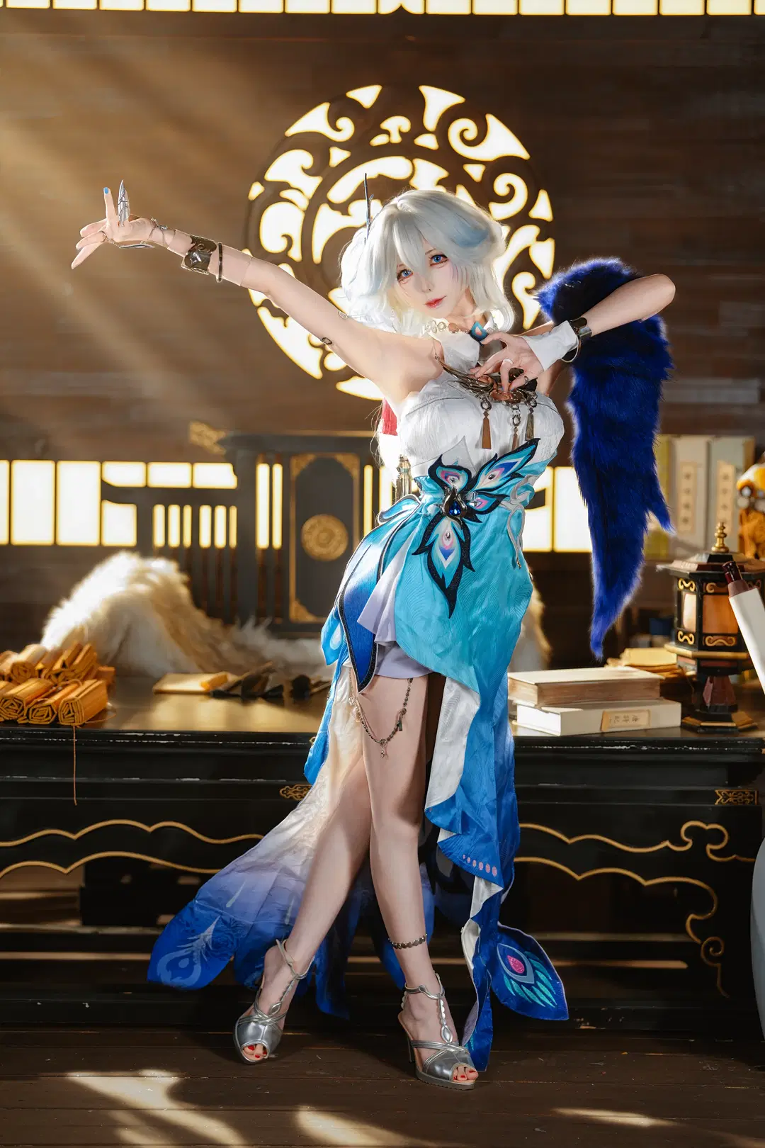 【爻光 コスプレ】『崩壊：スターレイル』華麗な羽毛と金属が織りなす視覚の記録 - 新_ - 3枚目