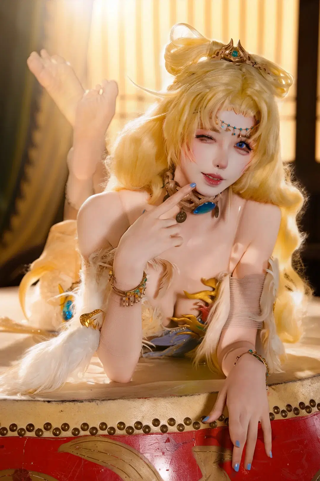 【玉玲珑cos】永劫无间赤阳天狐，光影下的红鼓之舞