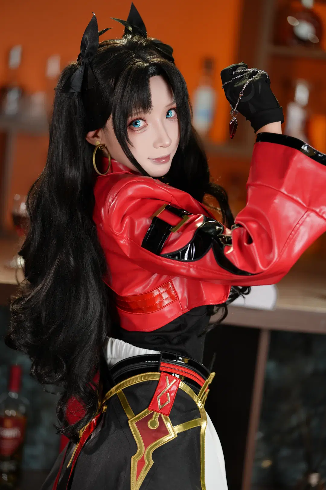 【远坂凛cos】崩坏星穹铁道风格下的红衣黑丝造型挑战 - 新_ - 第4张