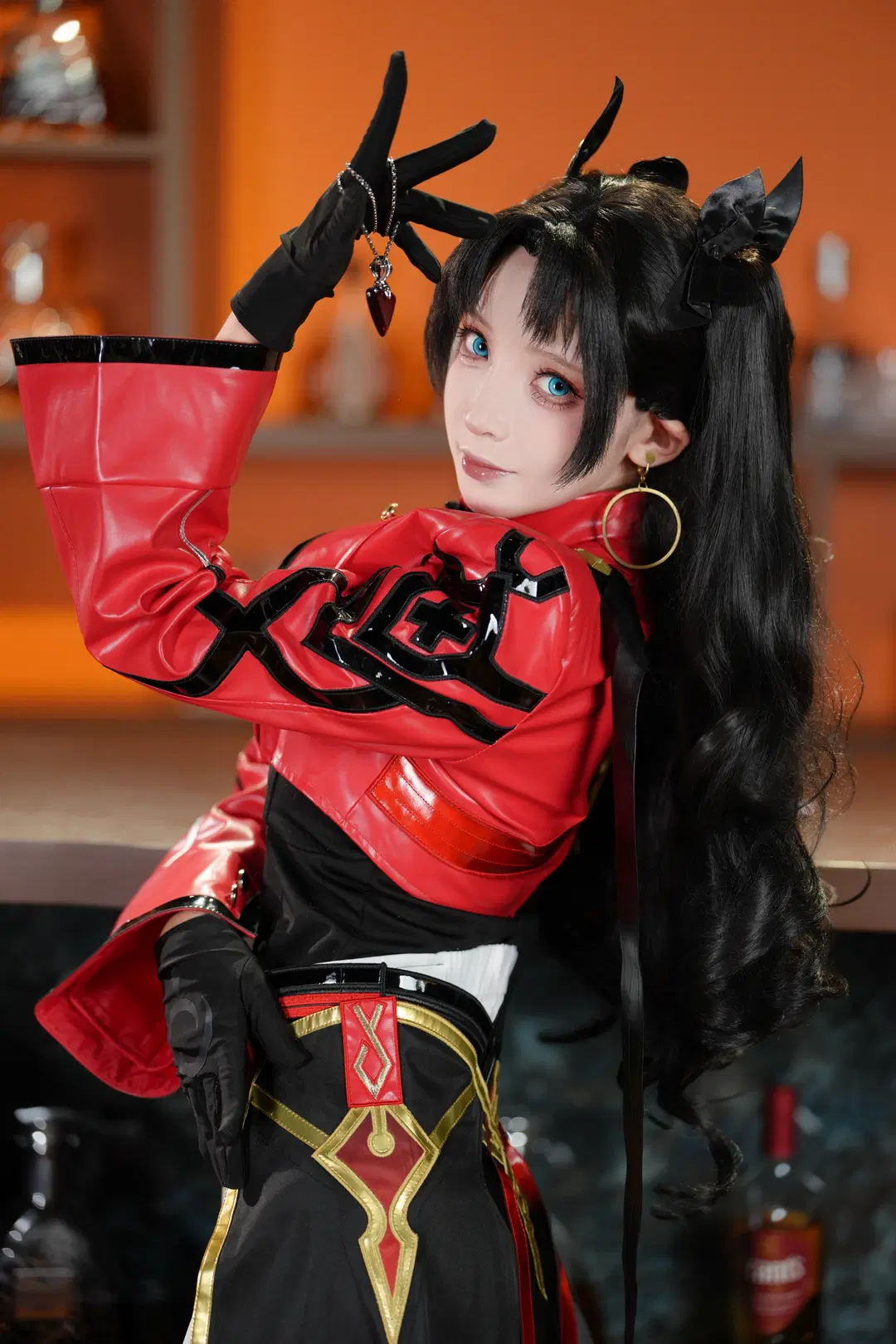 【远坂凛cos】崩坏星穹铁道风格下的红衣黑丝造型挑战 - 新_ - 第6张
