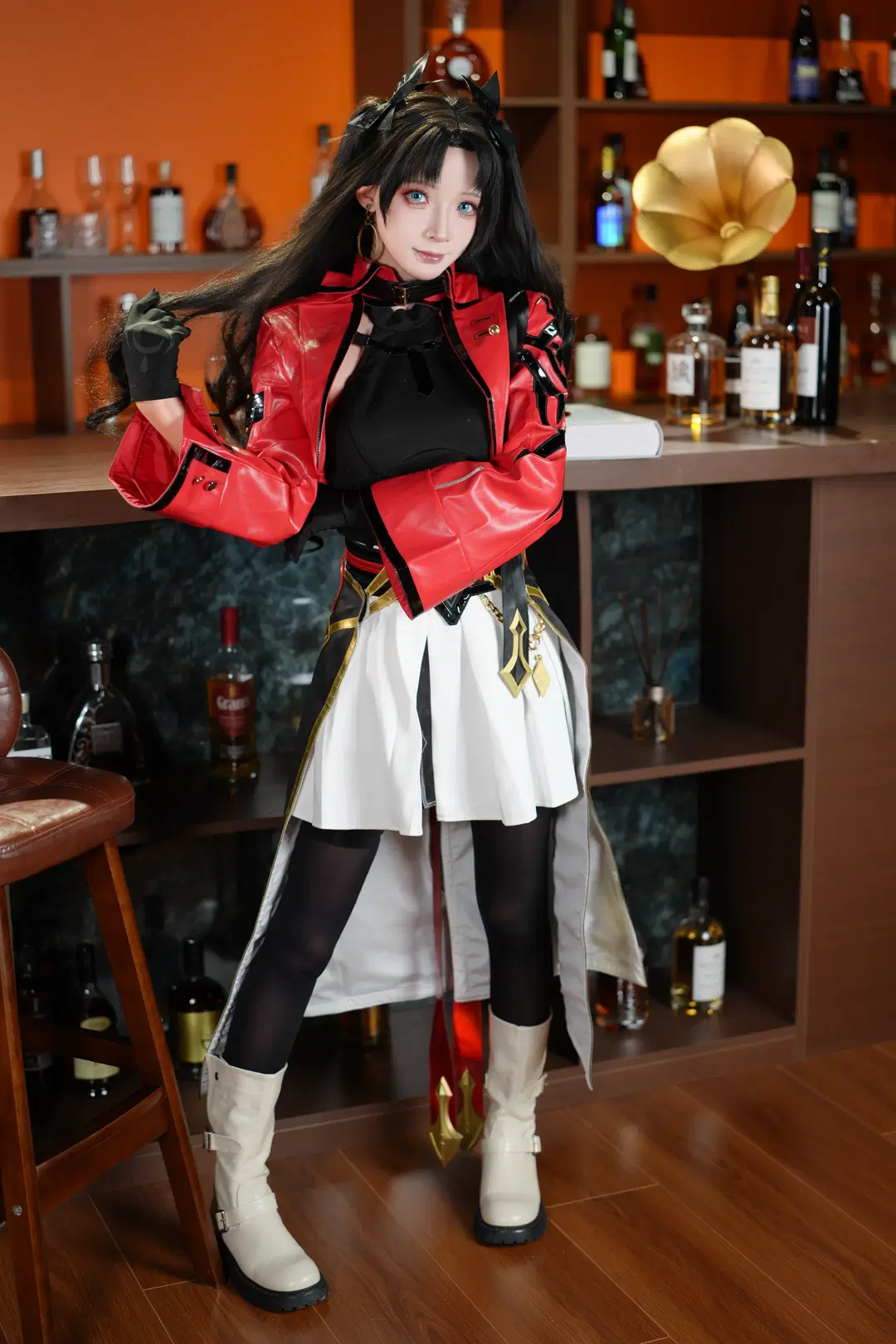 【远坂凛cos】崩坏星穹铁道风格下的红衣黑丝造型挑战 - 新_ - 第7张