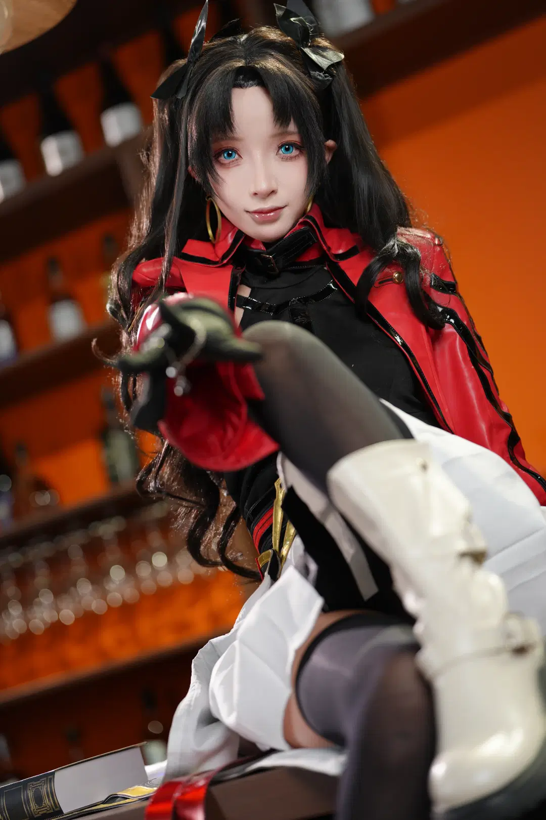 【远坂凛cos】崩坏星穹铁道风格下的红衣黑丝造型挑战 - 新_ - 第9张