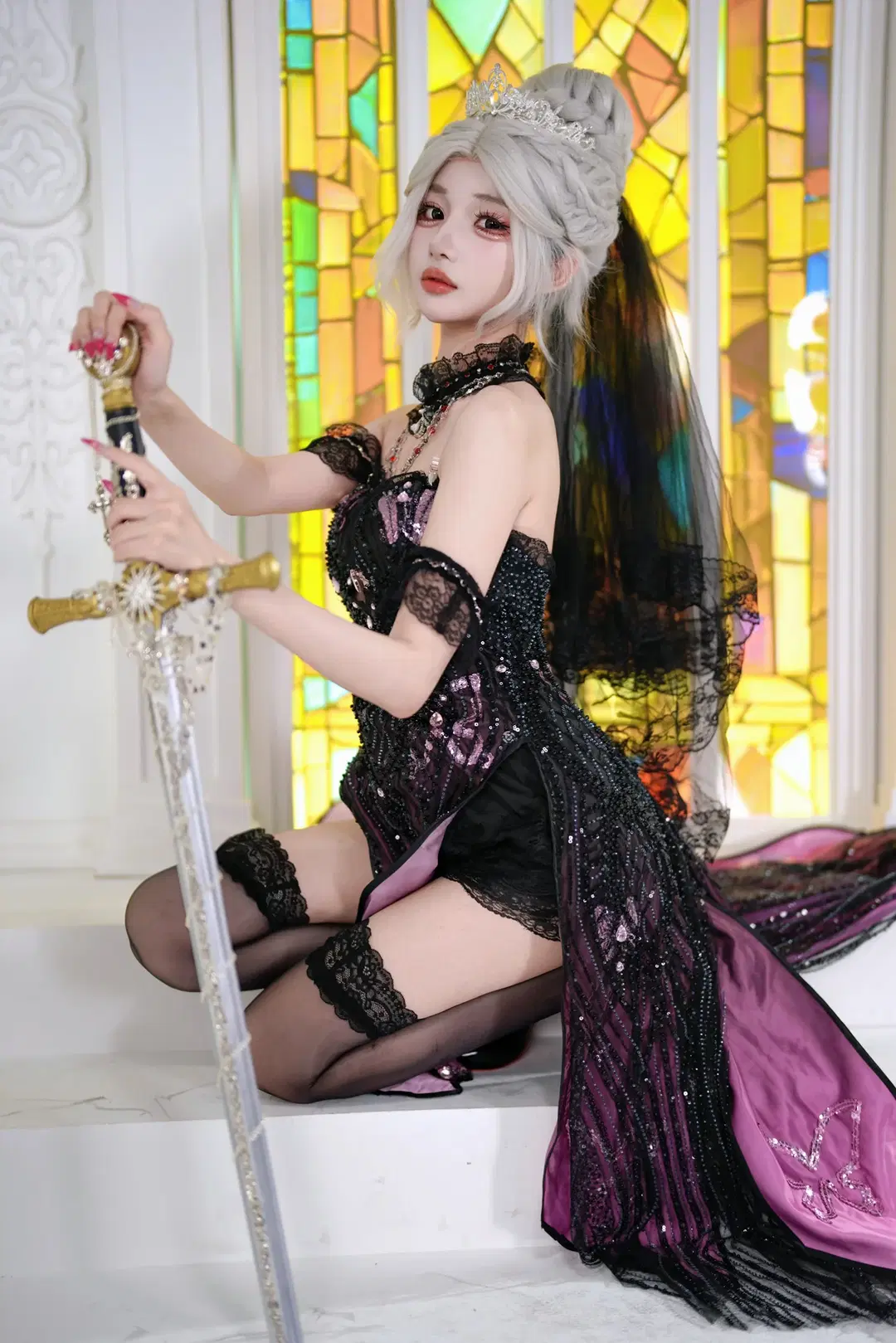 永劫无间, 二次元cosplay, 季莹莹cos, 黑丝高跟鞋, 御姐风cos