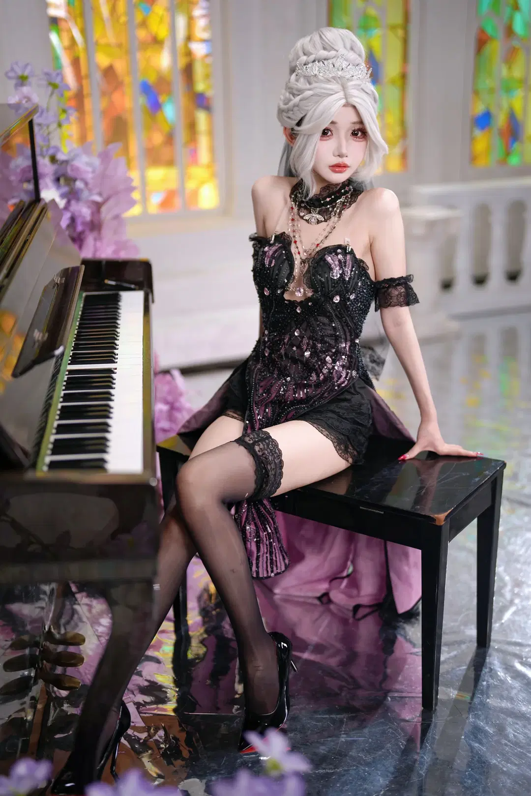 【季莹莹cos】永劫无间御姐黑丝高跟暗夜风 - 新_ - 第11张