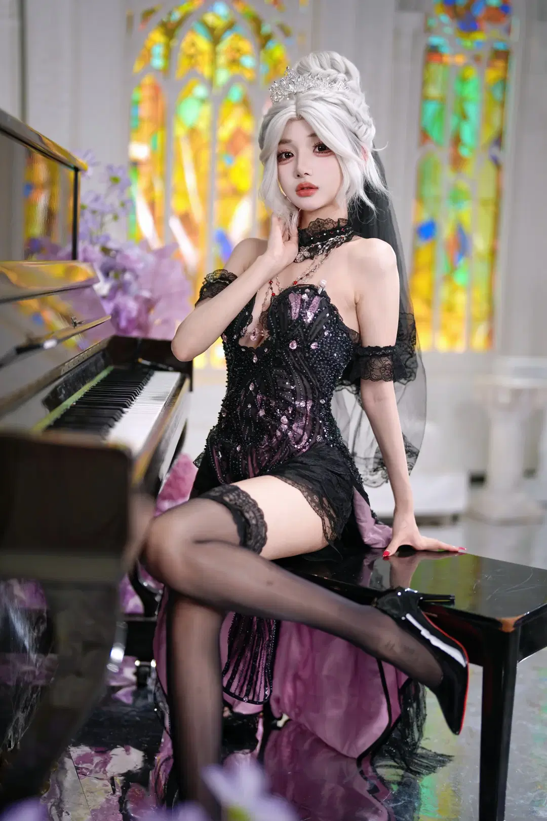 【季莹莹cos】永劫无间御姐黑丝高跟暗夜风 - 新_ - 第15张