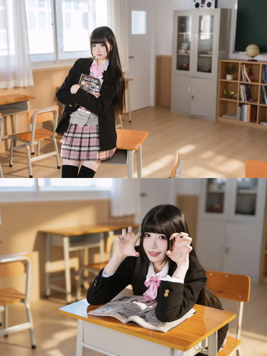 教室窗臺上的JK制服少女，黑絲長腿氛圍感拿捏了 - 新_ - 第15張