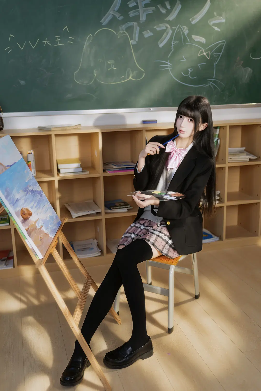 教室窗臺上的JK制服少女，黑絲長腿氛圍感拿捏了 - 新_ - 第18張