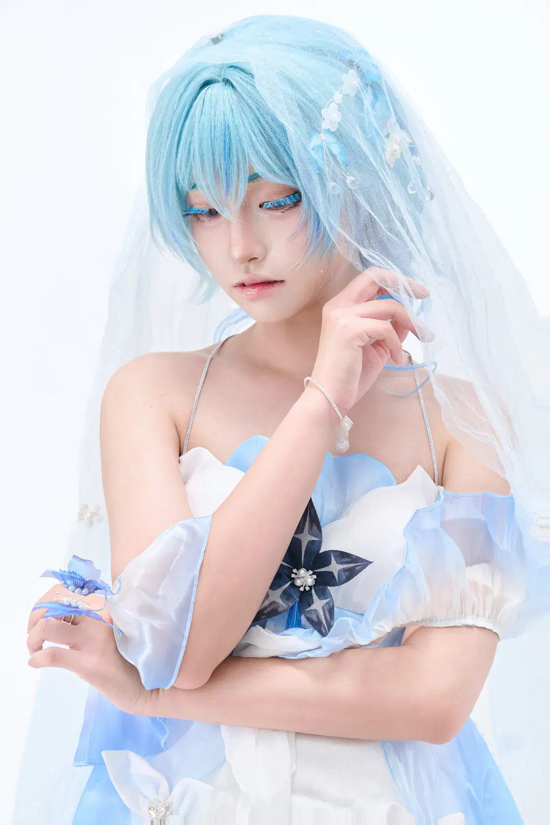【守岸人cos】鸣潮里的蓝白配色，轻盈纱裙细节展示 - 一只牛角包 - 第3张