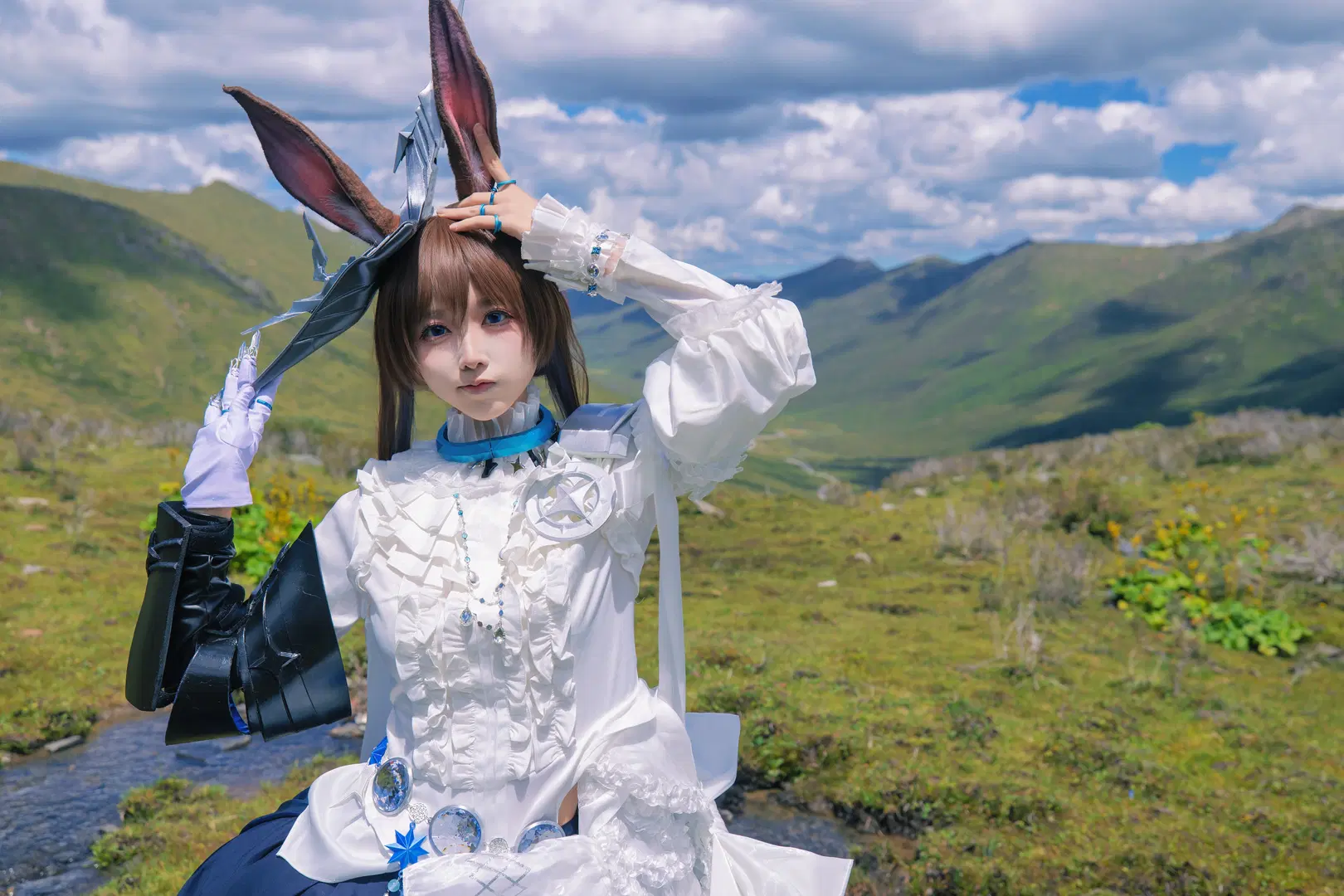 [Amiya cosplay] Arknights Amiya's Dageze Mountain plateau travel photography by 音饭饭 - Image 7