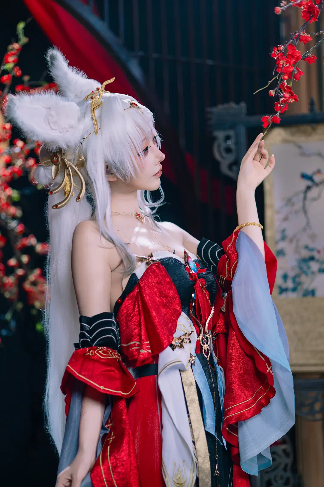 [Hsin cosplay] Wuthering Waves Hsin's Fox-inspired Makeup and Traditional Chinese Style Outfit by 音饭饭 - Image 3