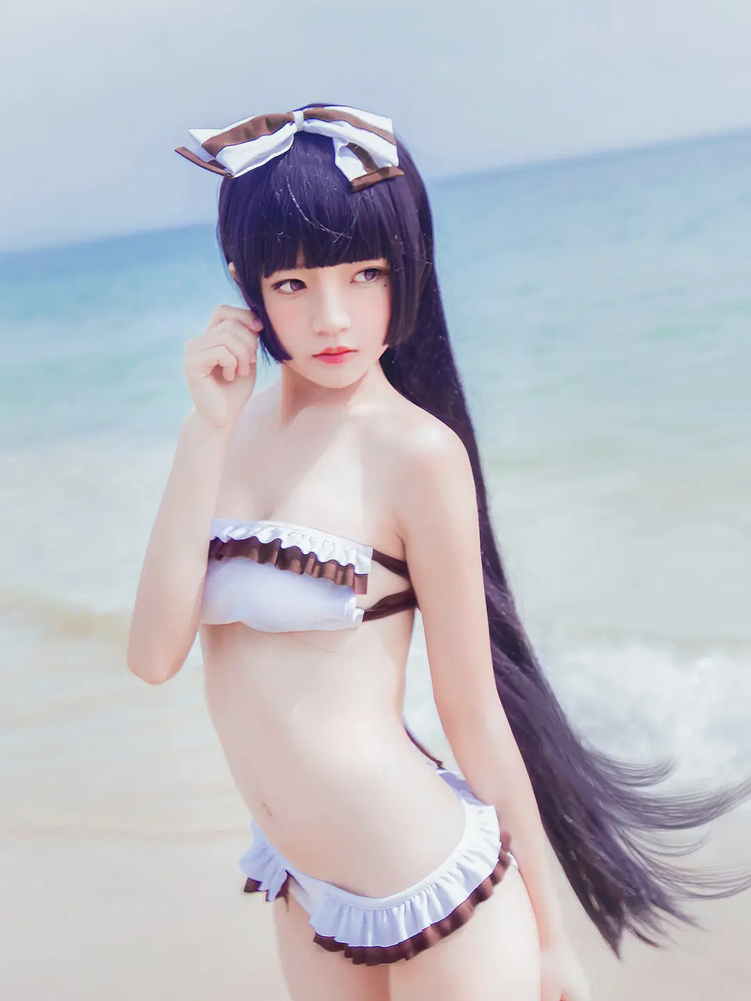 【五更瑠璃 コスプレ】俺の妹がこんなに可愛いわけがない、海辺のリゾートを過ごす黒猫 - 余森屿。 - 3枚目
