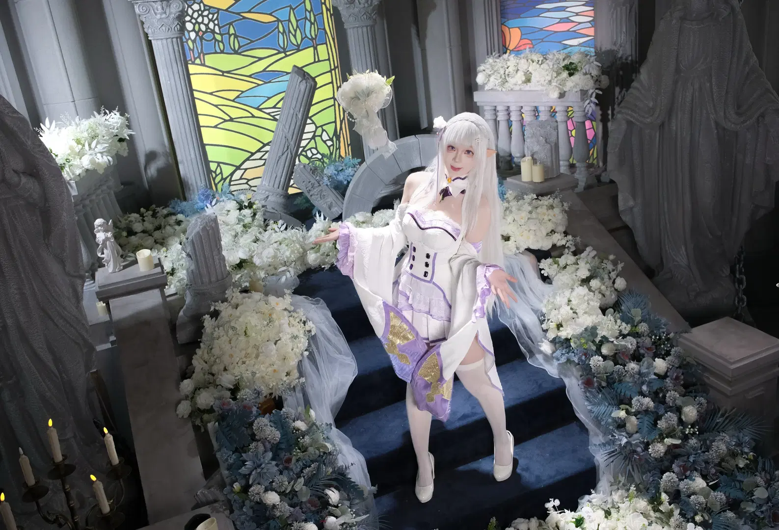 【爱蜜莉雅cos】从零开始的异世界生活，教堂彩绘下的银发精灵 - 海苔不吃桃 - 第2张