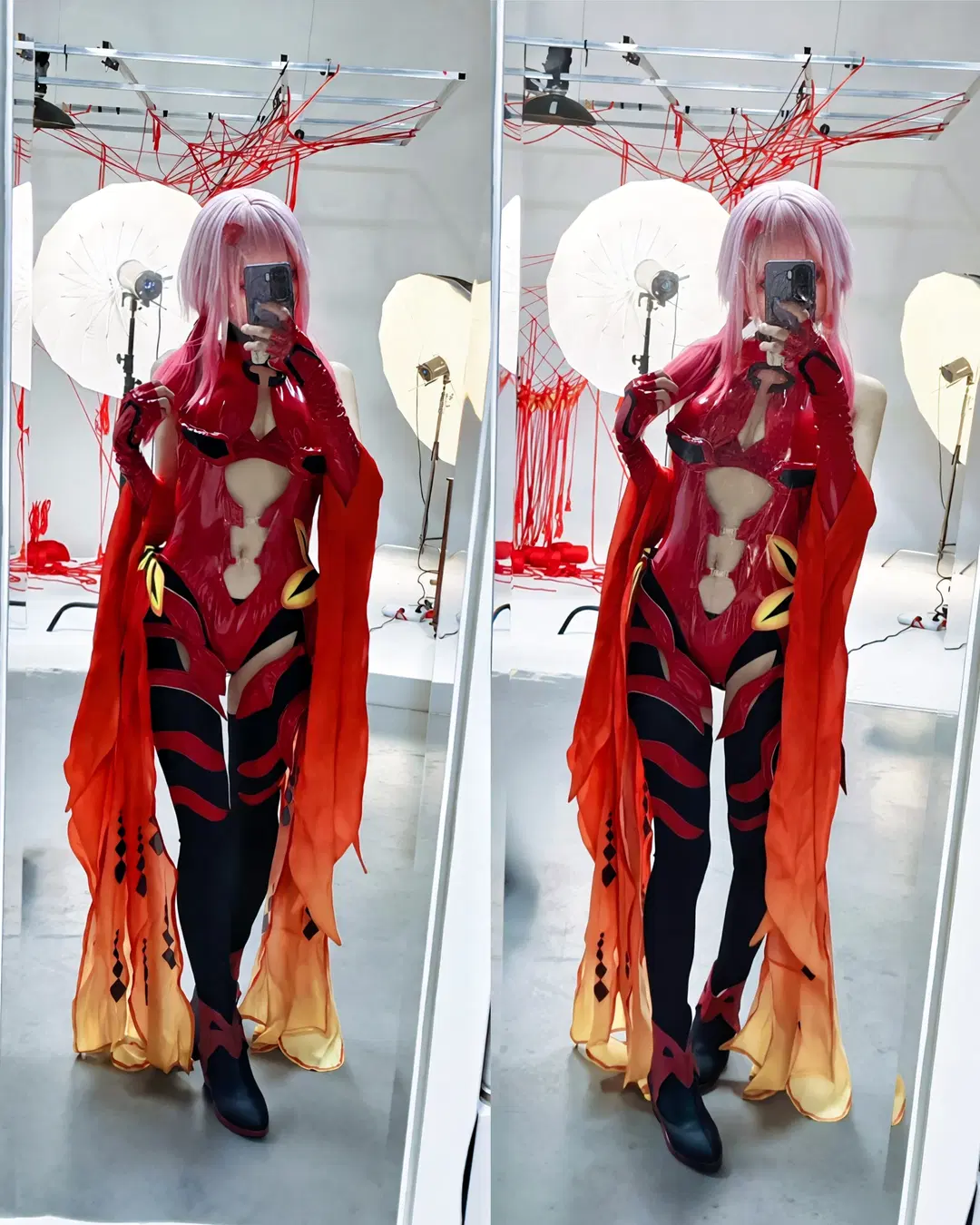 cosplay, 对镜自拍, 楪祈cos, 罪恶王冠, 丝袜cos