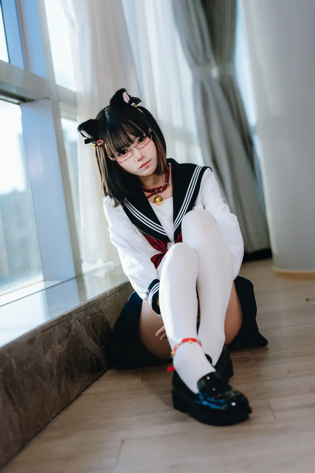 【貓耳水手服寫真】戴上貓耳化身黏人小貓咪學妹 - 粥粥🥕📷 - 第2張