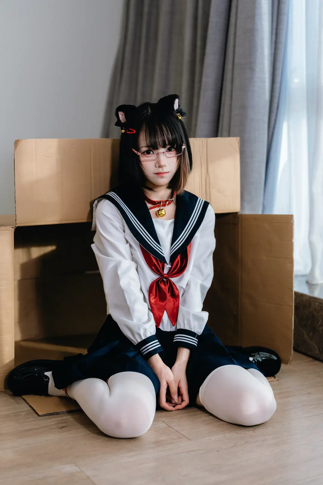 【貓耳水手服寫真】戴上貓耳化身黏人小貓咪學妹 - 粥粥🥕📷 - 第3張