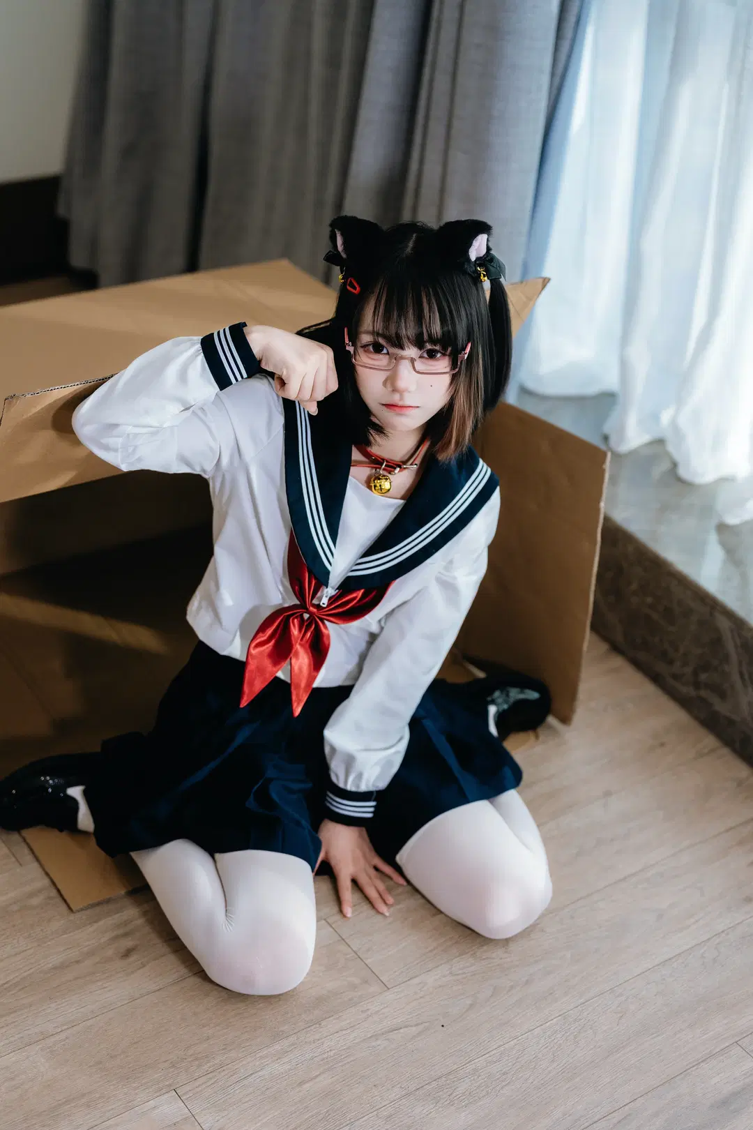 【貓耳水手服寫真】戴上貓耳化身黏人小貓咪學妹 - 粥粥🥕📷 - 第4張