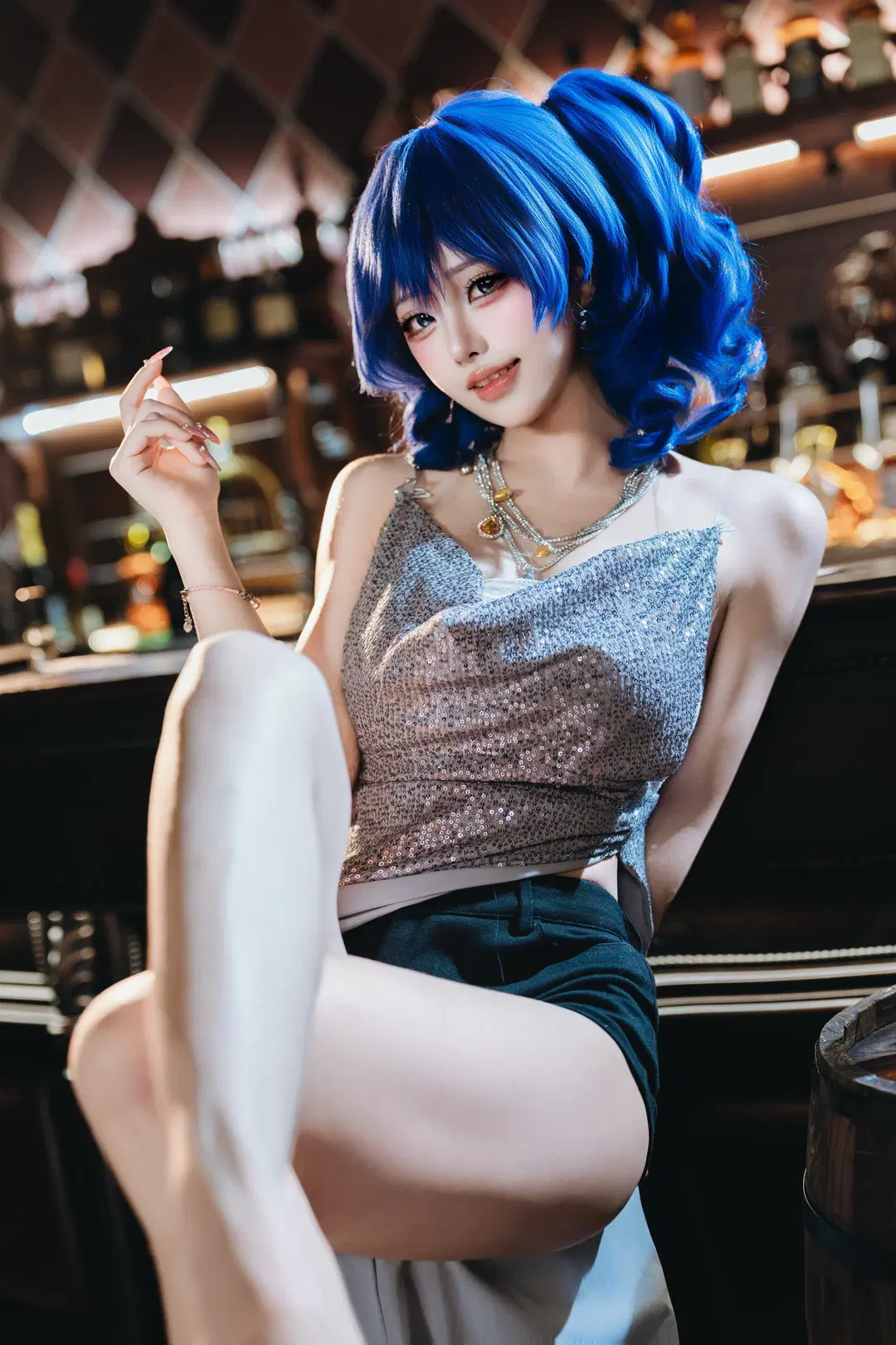 Azur Lane, Formal dress cosplay, St. Louis cosplay, Bar night scene, Sexy mature woman