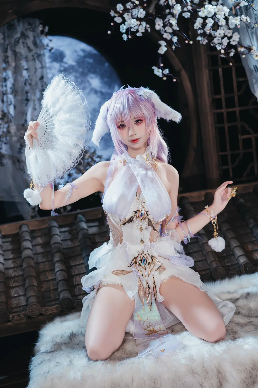 【玉玲珑cos】永劫无间月下之约，白梅青瓦间的狐影 - 粥粥🥕📷 - 第2张