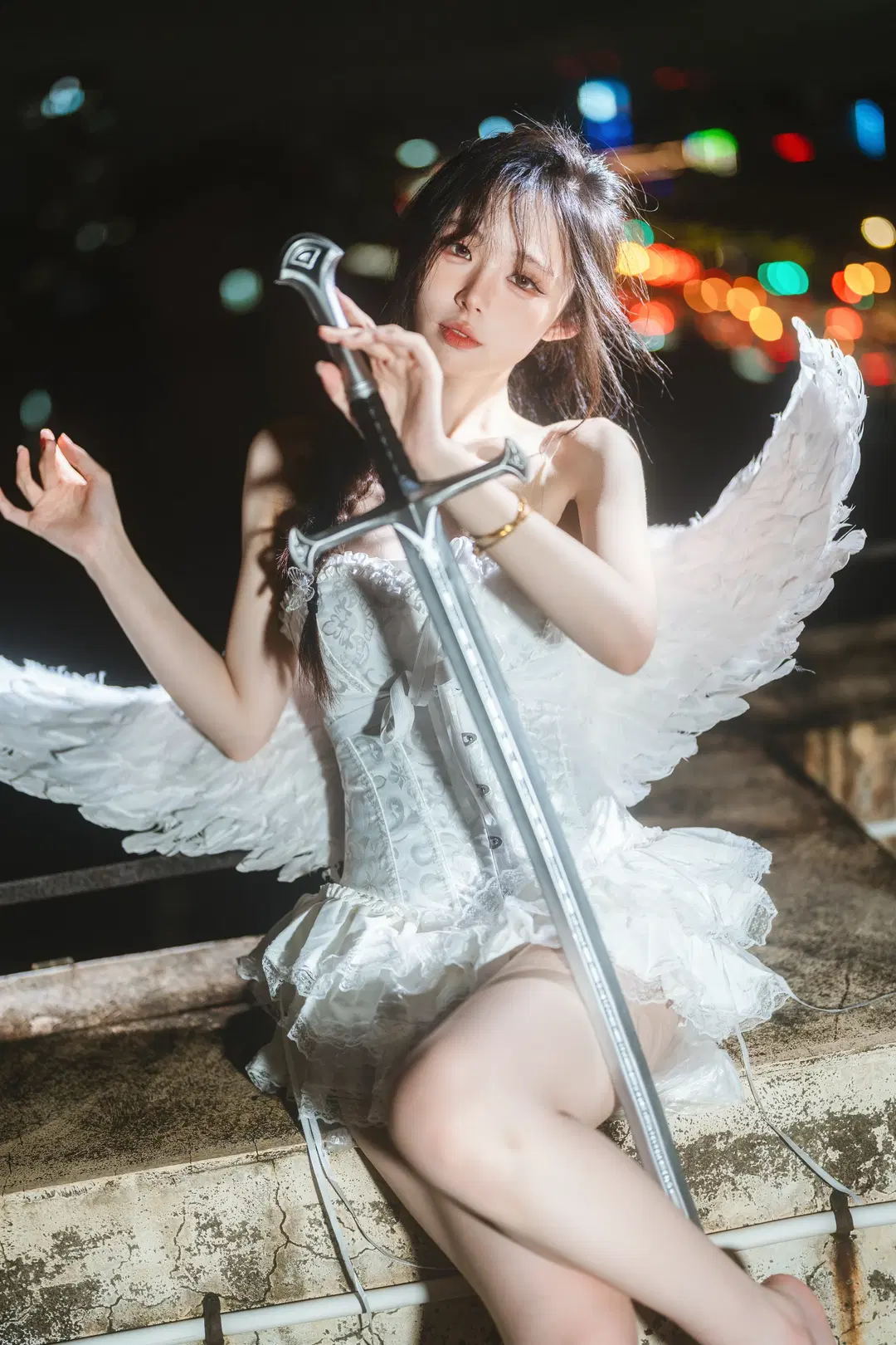 少女写真, 人像摄影, 氛围感写真, 夜景人像, 天使cosplay