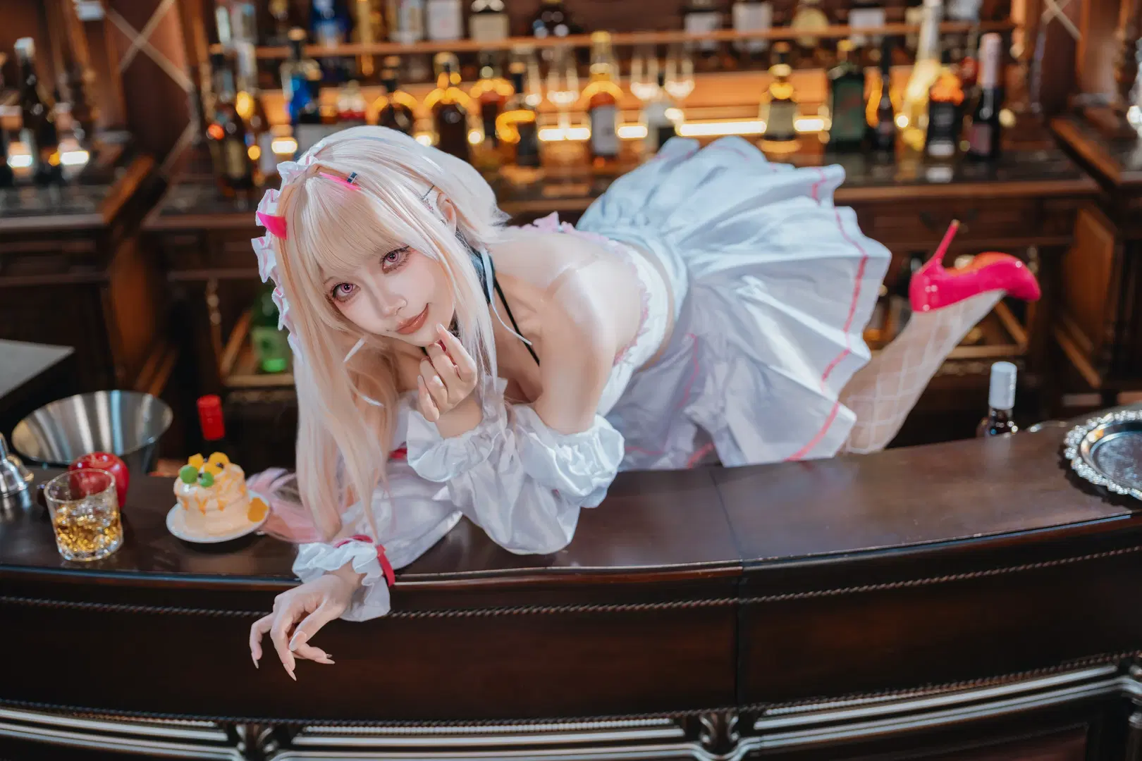 二次元cosplay, 毒蛇cos, NIKKE胜利女神, 酒吧写真, 丝袜