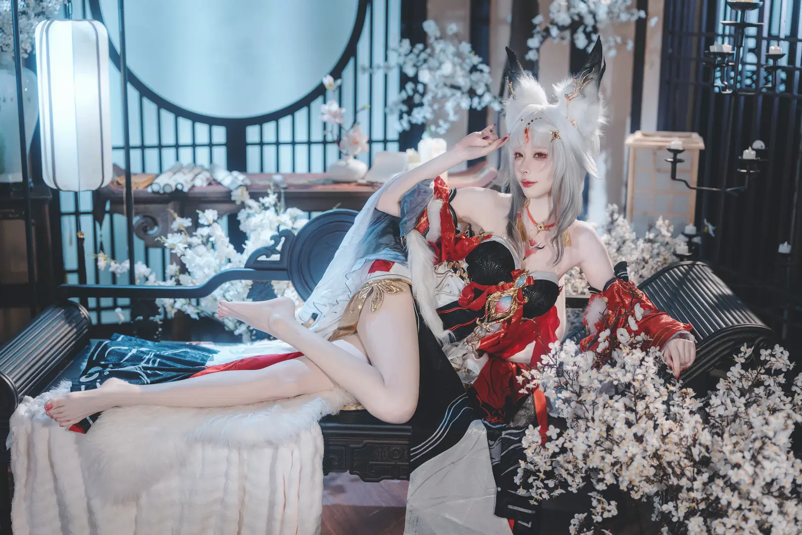 [Hsin cosplay] Wuthering Waves stunning red-and-black traditional Chinese style outfit by 粥粥🥕📷 - Image 2