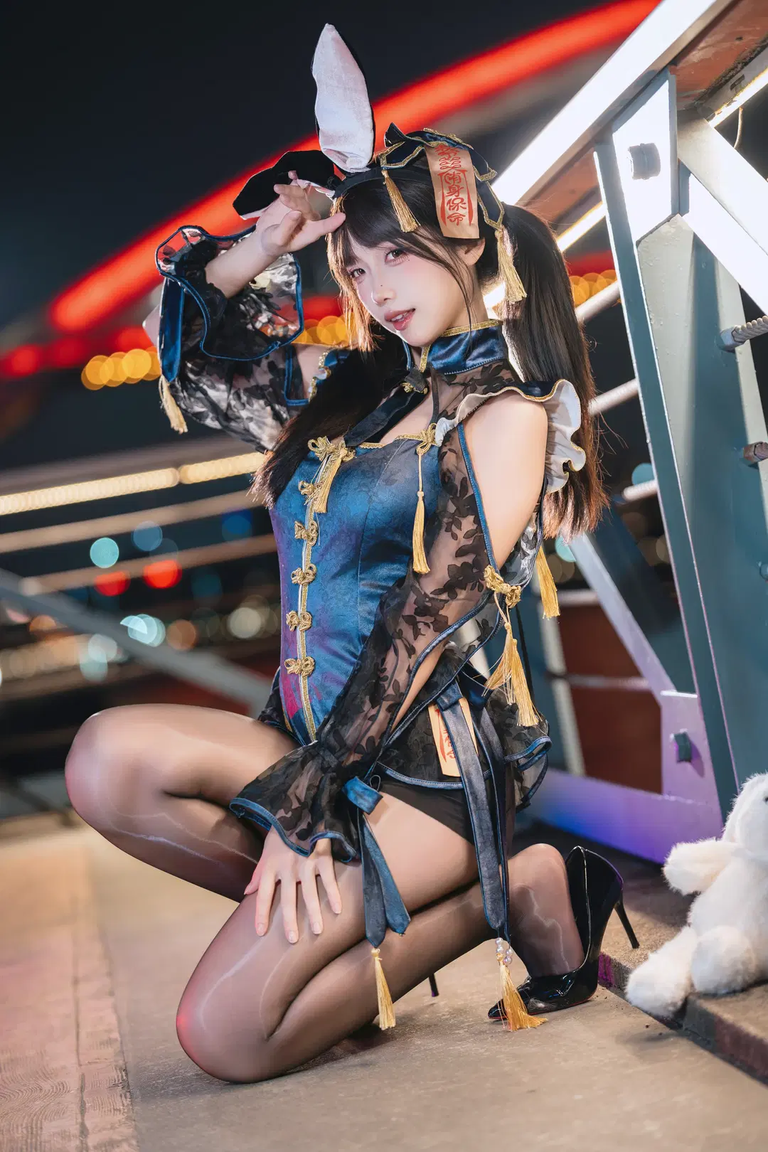 【殭屍兔cos】夜幕橋樑上的暗黑兔女郎 - 粥粥🥕📷 - 第2張