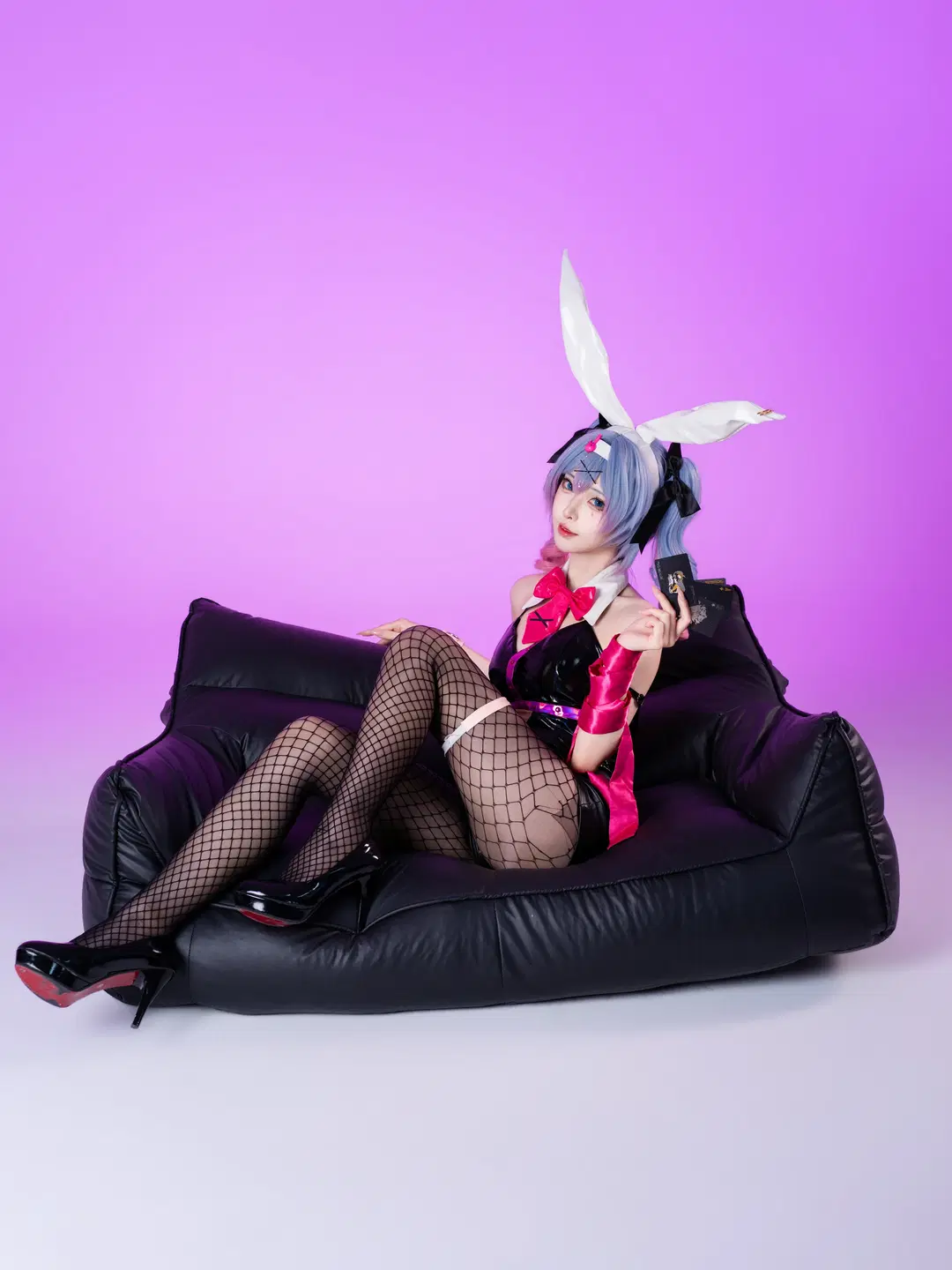 初音未来, 初音未来cos, 白棚摄影, 兔子洞cos, 渔网袜