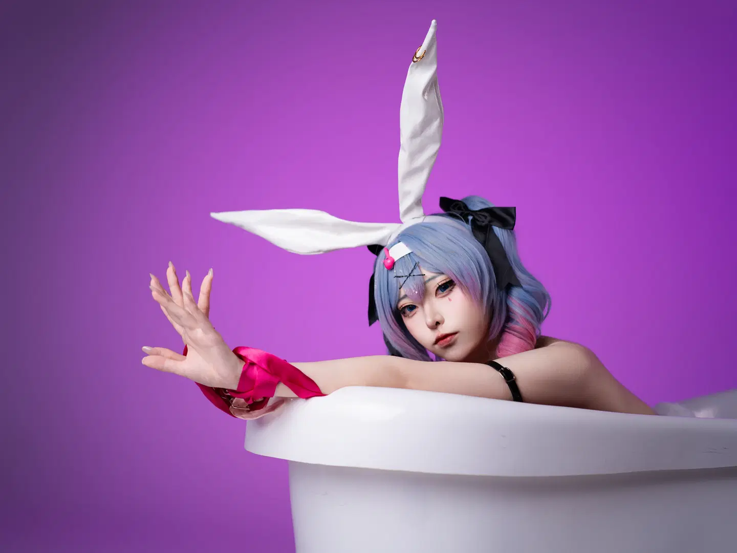 【初音ミク コスプレ】ラビットホールシリーズ最終章、白ホリの光影が織りなす質感美 - 沈诗若 - 12枚目