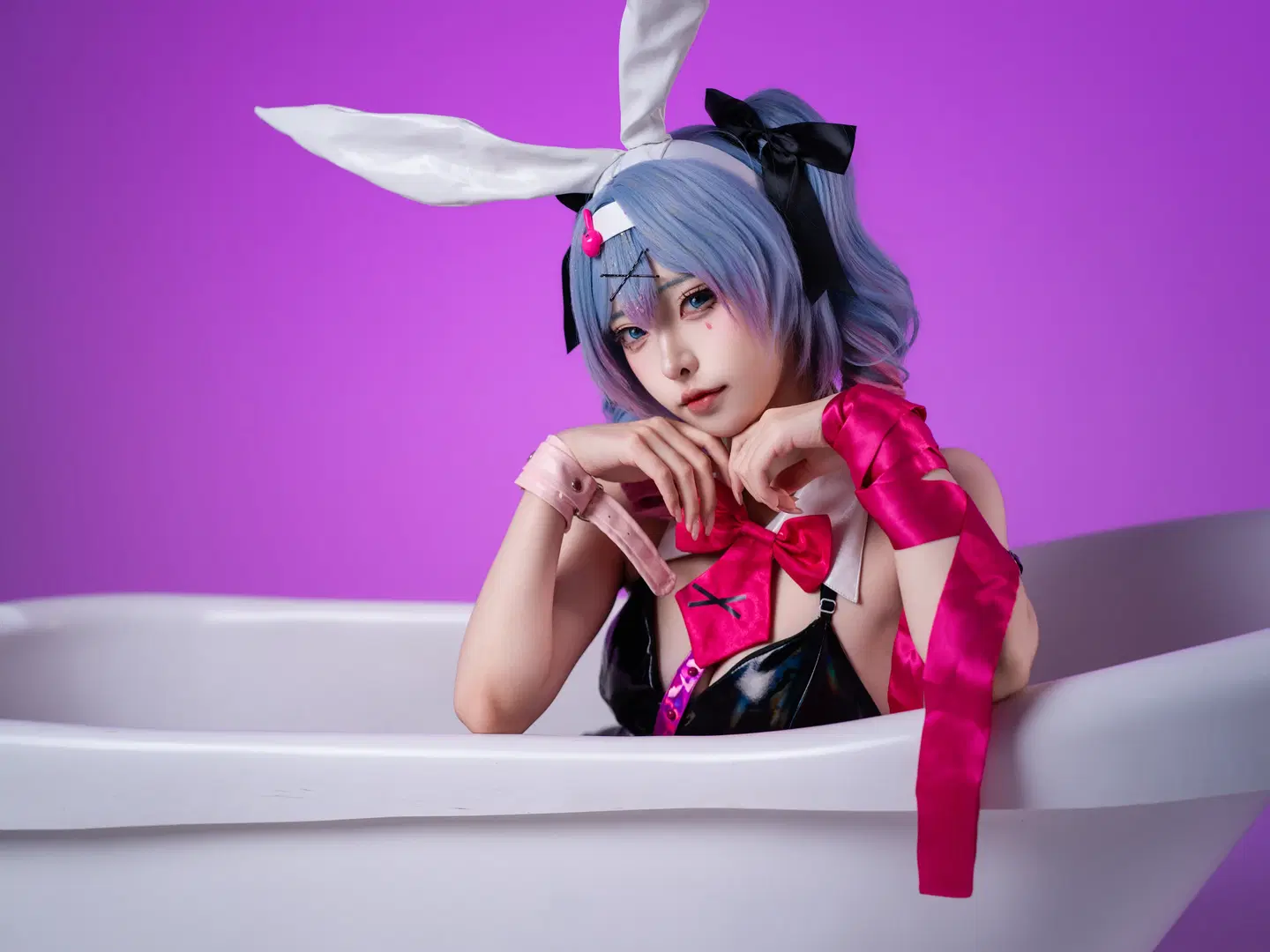 【初音ミク コスプレ】ラビットホールシリーズ最終章、白ホリの光影が織りなす質感美 - 沈诗若 - 6枚目