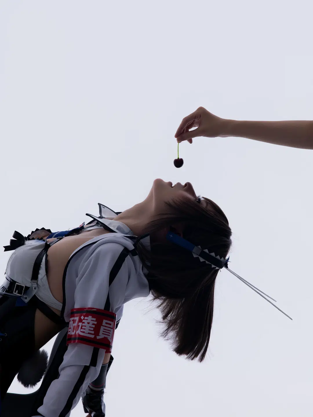 逆光人像, 兔女郎cos, 黑白制服, 外卖兔小葵cos, 外卖员cosplay