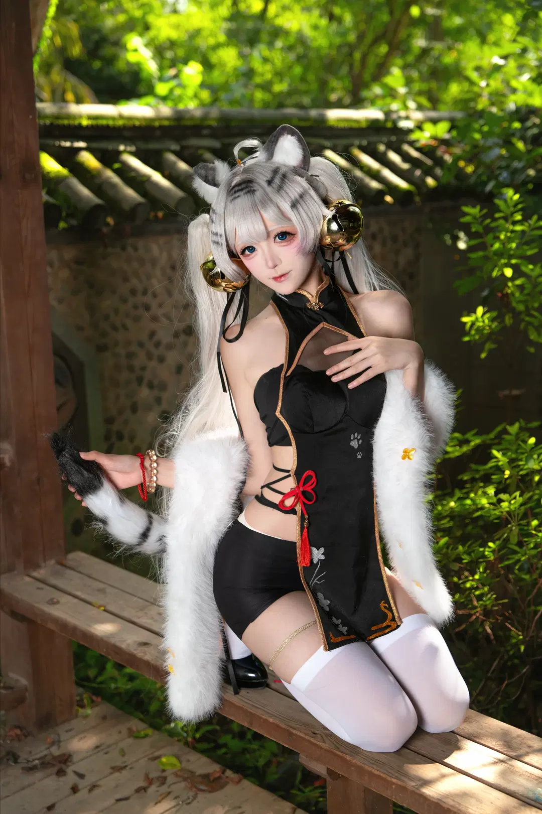 【白虎娘cos】园林外拍，小老虎的俏皮与轻熟 - 小时汤泡饭 - 第5张